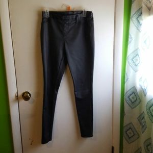 Women's black leather pants